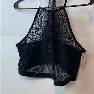 Torrid Black Lace Bralette Halter Neck Size 2
